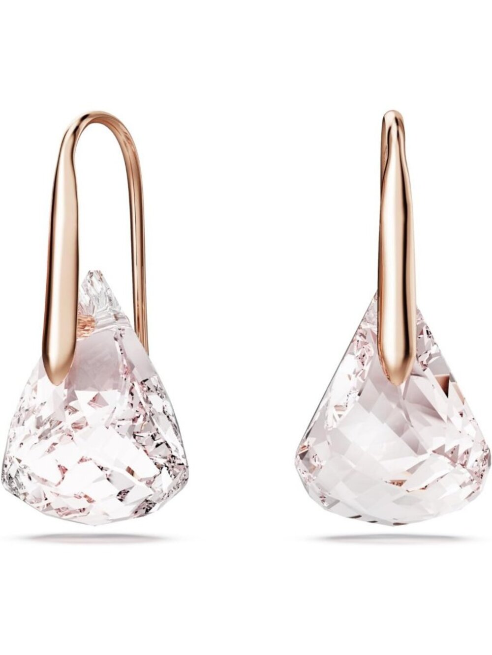 Elegant Pink Lunar Drop Earrings | Rose Gold-Tone Finish | Statement Jewelry